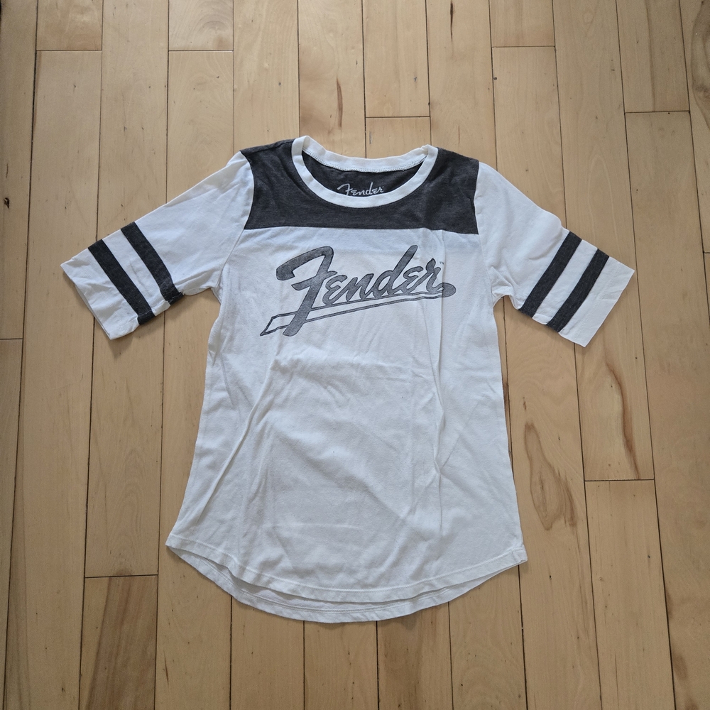 Lucky Brand White and Black Long Sleeve Tee